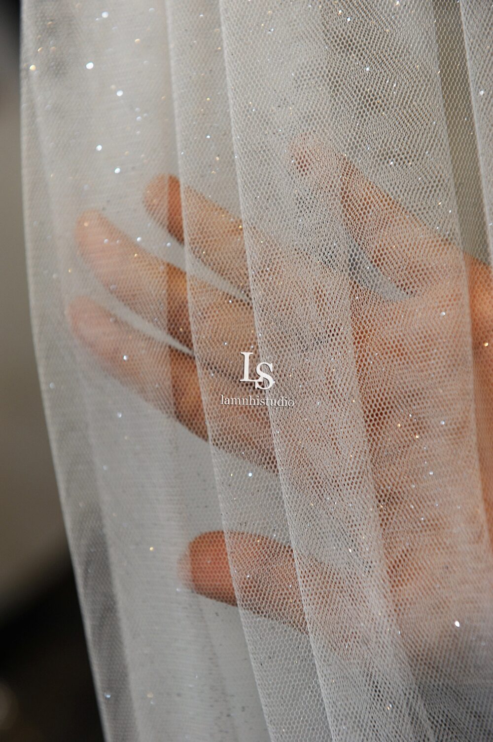 Ls110 Sparkle Cathedral Wedding Veil, Glitter Tulle, Custom Length