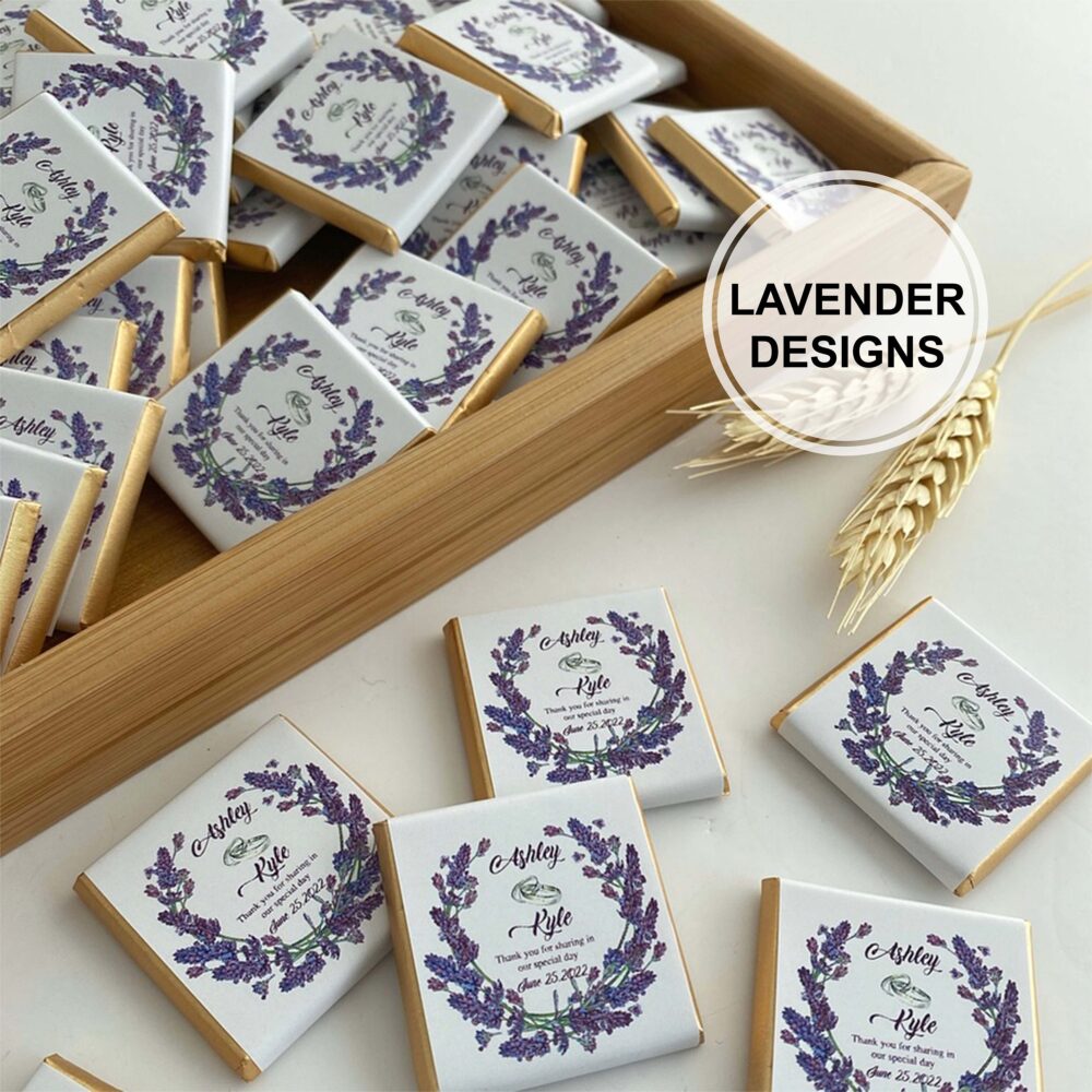 Wedding Chocolate, Favors, Engagement Favors Lavender Designs