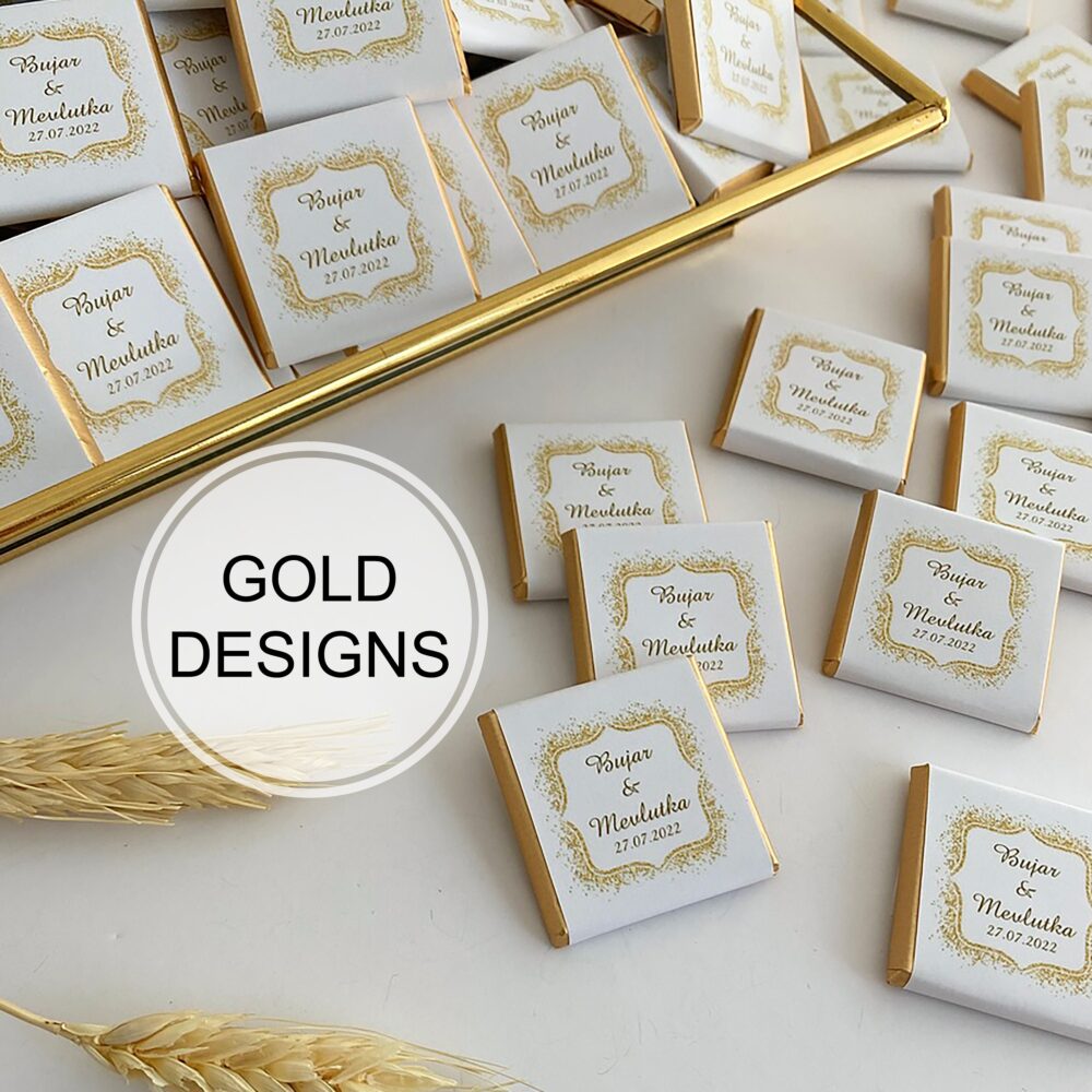 Wedding Chocolate, Favors, Engagement Favors Gold Designs