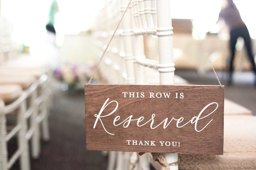 Reserved Row Sign, Wedding Chair Aisle, Rustic, Wooden Signs Res003