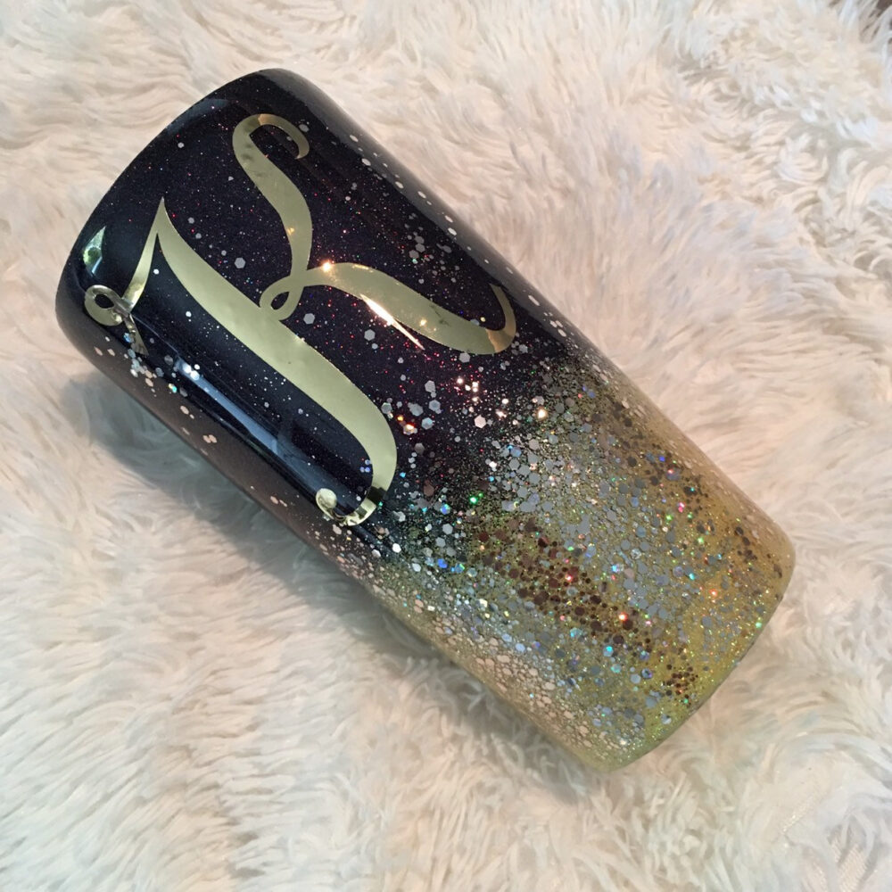 Glitter Stainless Chunky Ombre' Tumbler Personalized
