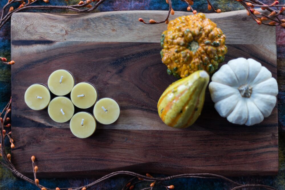 Pure Beeswax Tealight Candles, Tea Light Candles. All-Natural Hand Poured Eco-Friendly Tealights | Natural Honey Scented