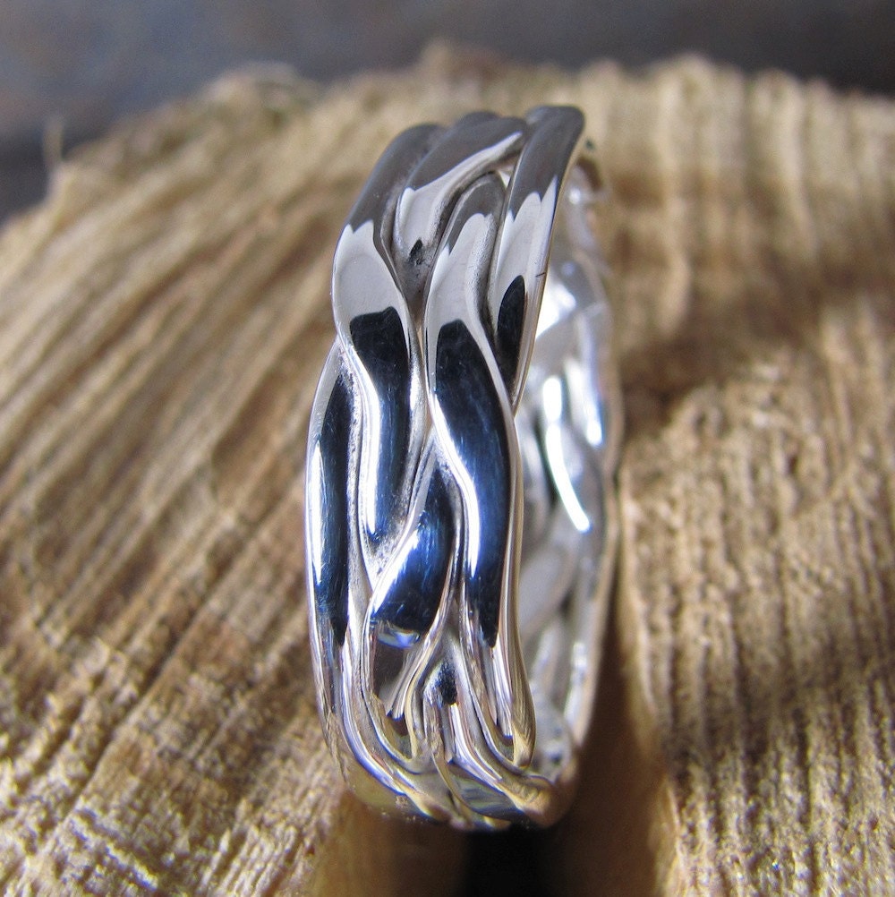 Mens Argentium Silver Ring, Wedding Band