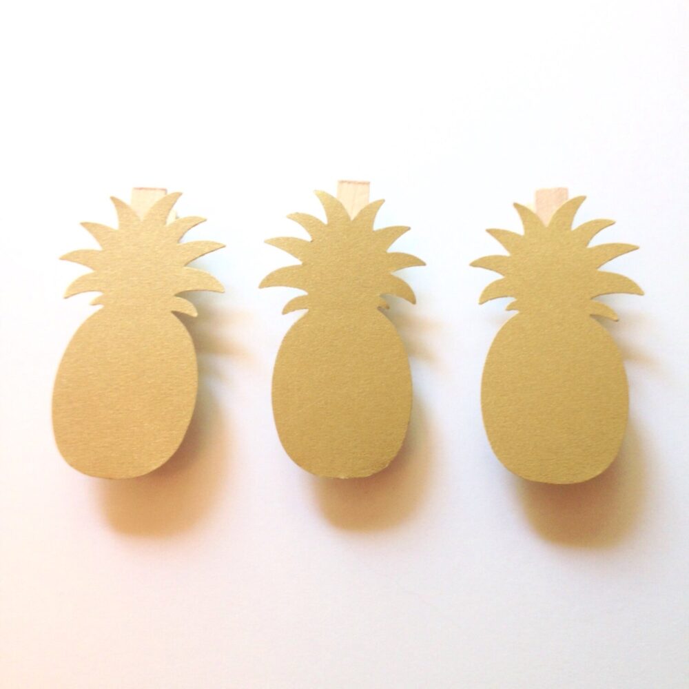 Gold Pineapple Clothespins Wedding Baby Shower Decoration Clothes Pin Clips Hawaiian Beach Party Favors Dont Say Drink Marker