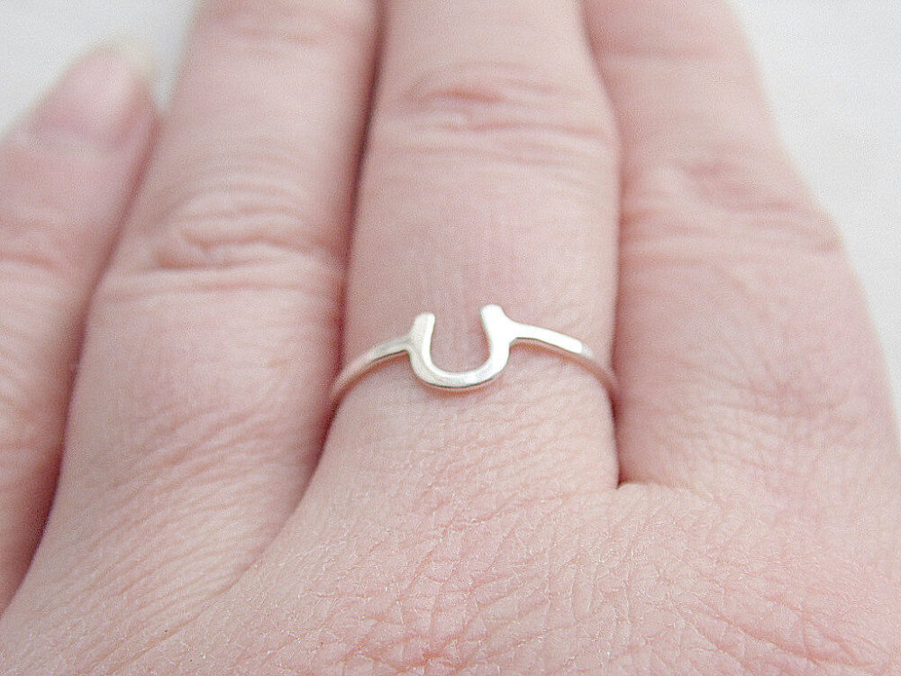 Lucky Horseshoe Ring Sterling Silver