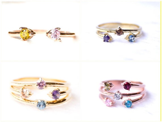 Mothers Ring - Birthstone For Mom, Mother Gift, Family Birthstones Rings For Women, Personalized Gift Mom Gifts Jewelry