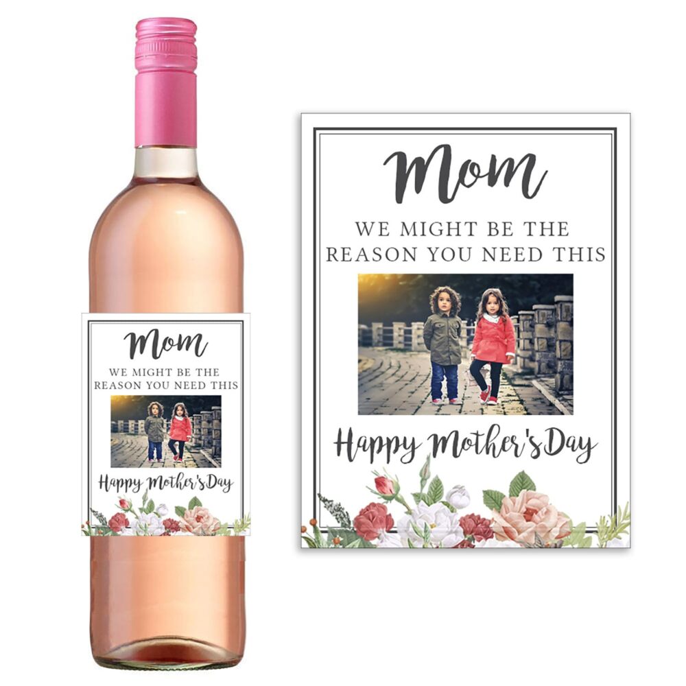 Personalized Mother's Day Wine Label Funny Gift From Kids