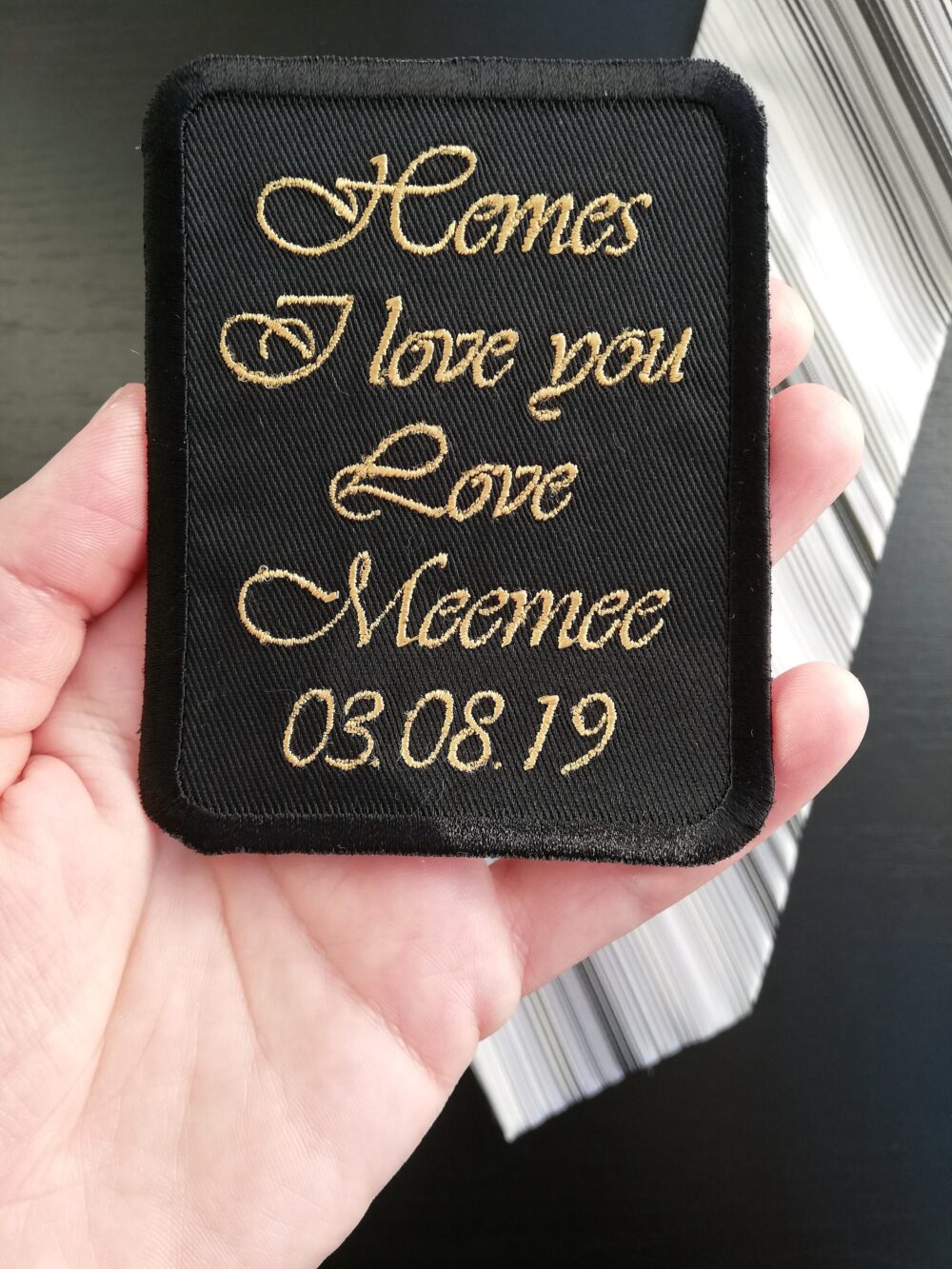 Groom Gift From Bride On Wedding Day Wedding Tie Patch For Future Husband With Custom Message Personalized Embroidered Suit Label Iron
