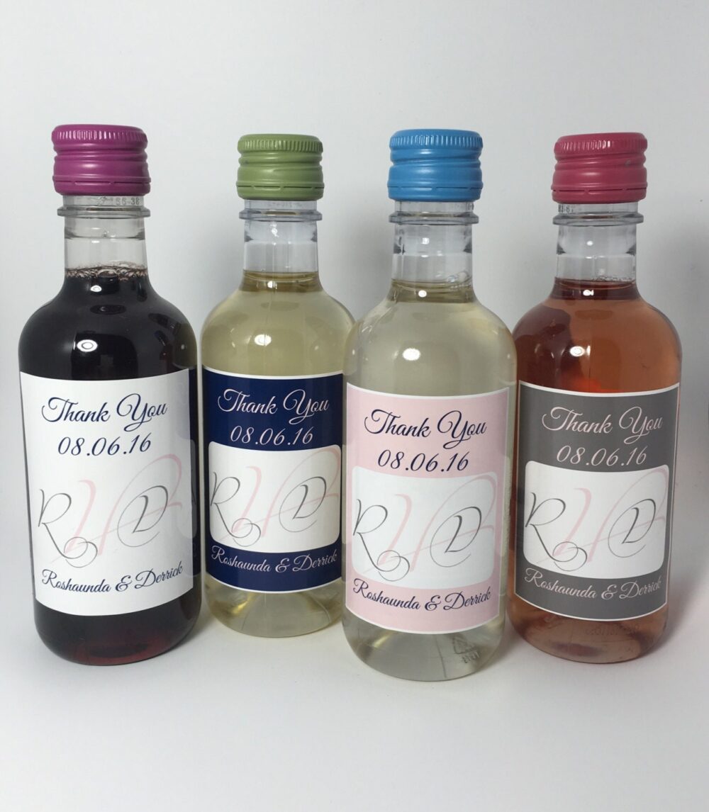 Personalized Mini Wine Labels, Wedding Party Favors | Waterproof