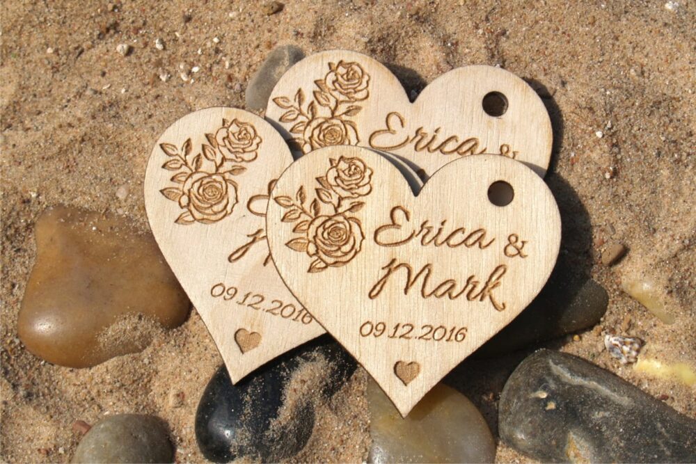 Thank You Wedding Tags-Wedding Favor-Tags-Hearts Favor Rustic-Wedding Hearts-Custom Tags-Wooden Tags-Wood Tags
