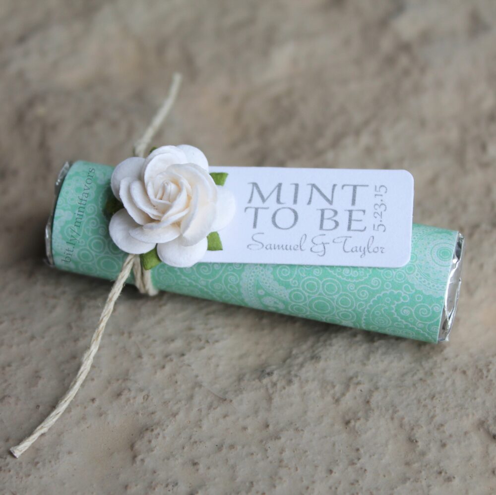 Mint To Be Wedding Favors, Personalized Tag, Modern