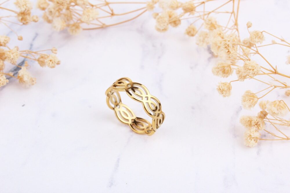 14K Solid Gold Infinity Band Ring Braided Eternity Thumb Ring