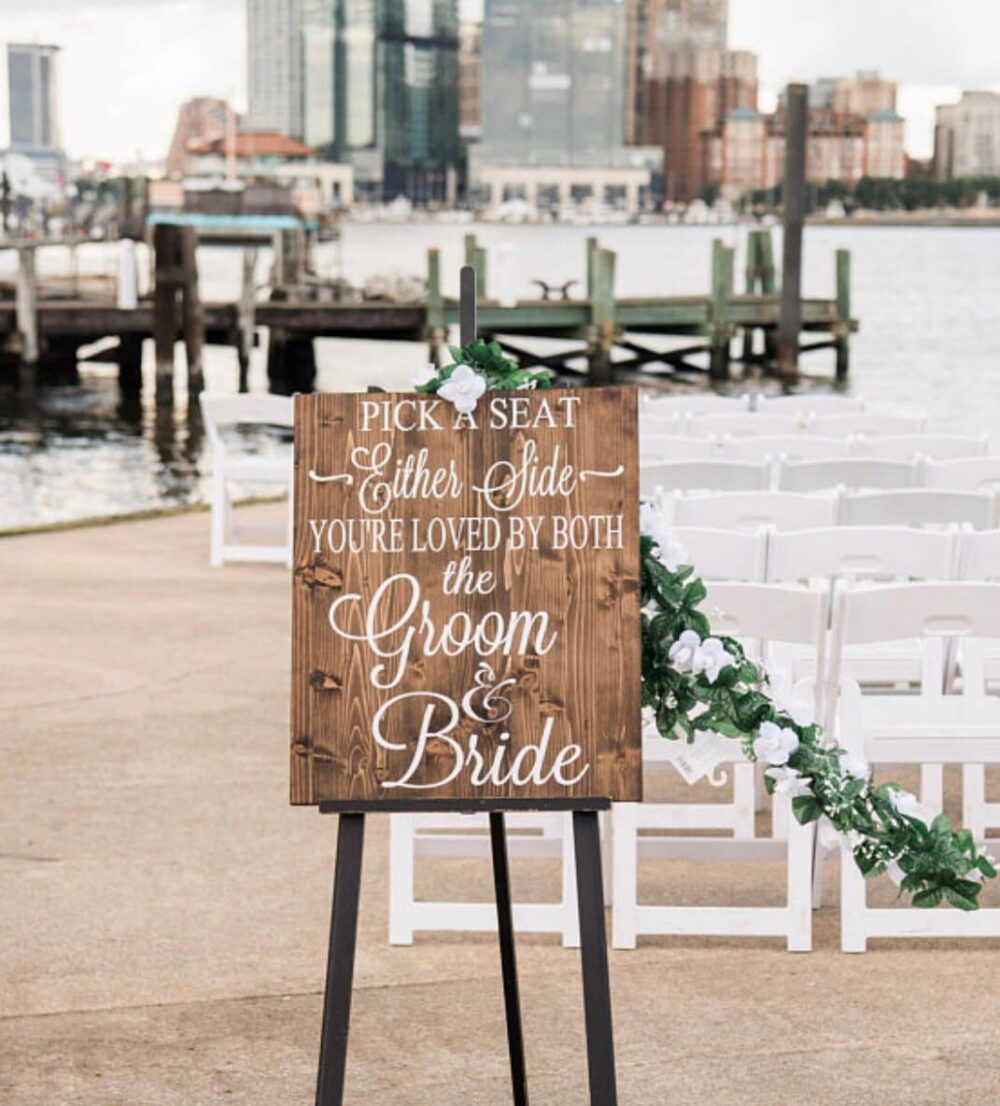 Pick A Seat, Not Side Sign, Wedding Decor, Entrance Sign