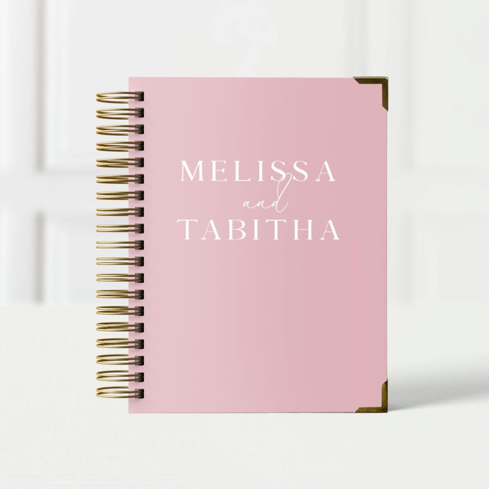 Lgbt Wedding Planner Book, Personalized Engagement Gift For Gay Couple, Custom Gender Neutral Organizer & Checklist, Elegant Names
