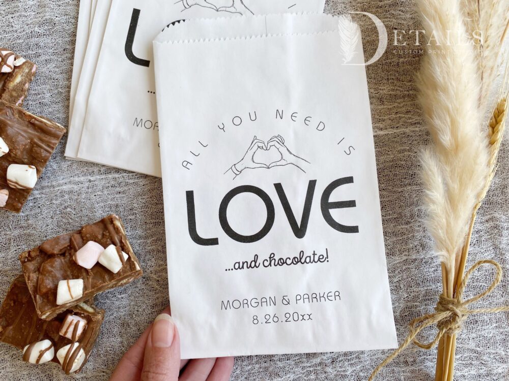 Personalized Wedding Chocolate Favors, Candy Bags For Wedding, Favor Bags, Favors Guests, Treat Bag