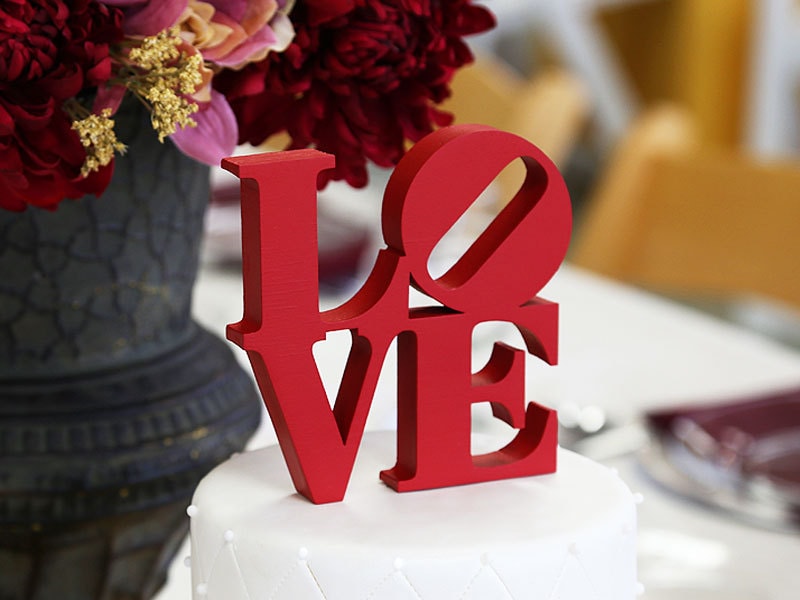 Love Cake Topper Baltic Birch Wedding Anniversary Decoration