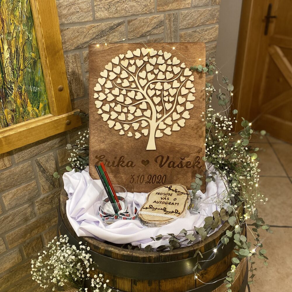 Custom Wooden Wedding Guest Book Alternative Tree Of Hearts Sign