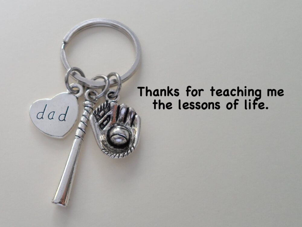 Baseball Keychain For Dad, Father's Day Gift Keychain, Fathers Gift, For Dad Sport Key Chain