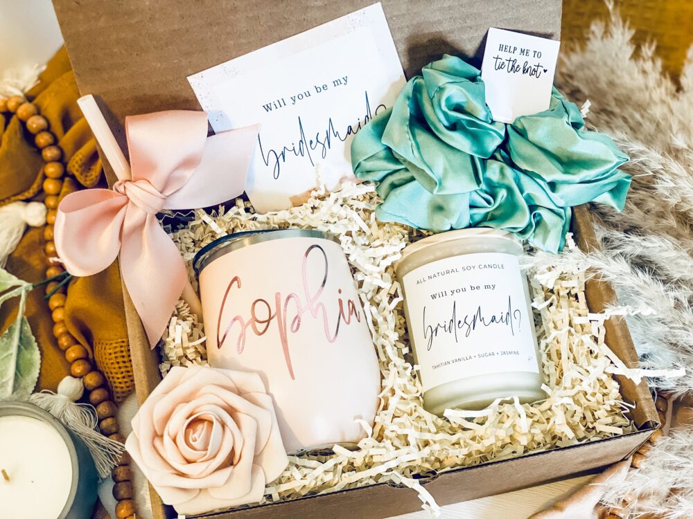 Sage Dusty Blush Wedding, Pampas Wedding, Terracotta Greenery I Can't Say Do Without You Proposal Box, Bridesmaid Proposal Box