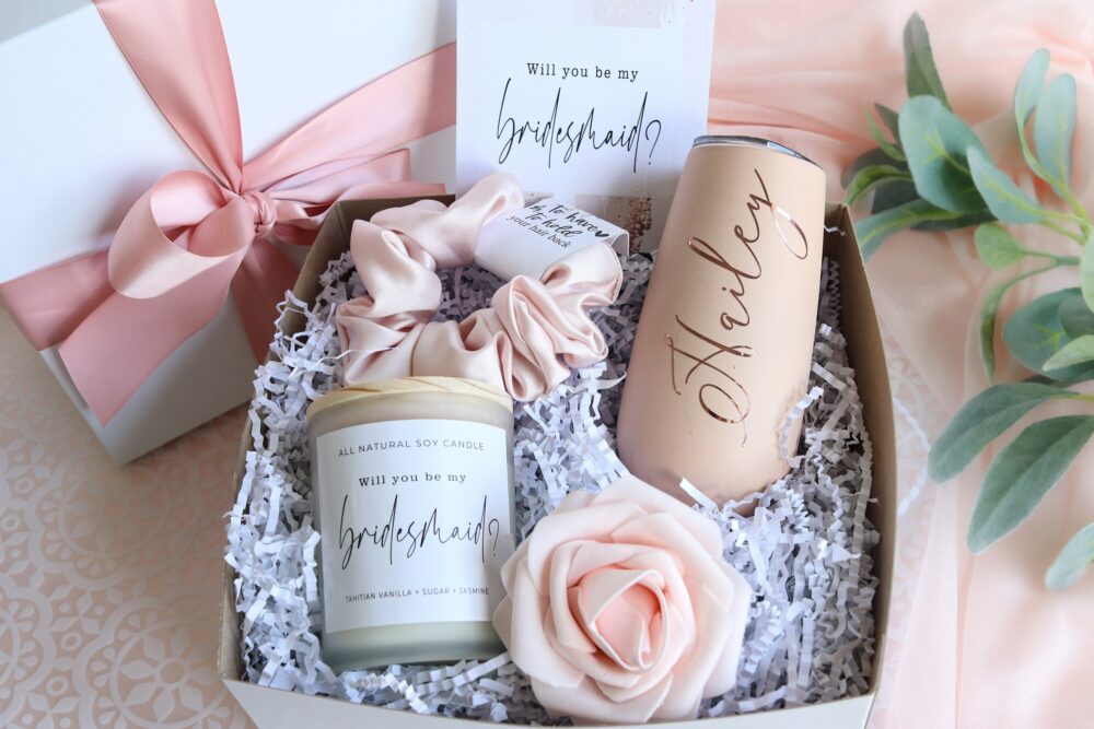 Bridesmaid Gifts, Bridesmaid Proposal, Box, Proposal Wedding Day Bridal Party Tumblers, Flute