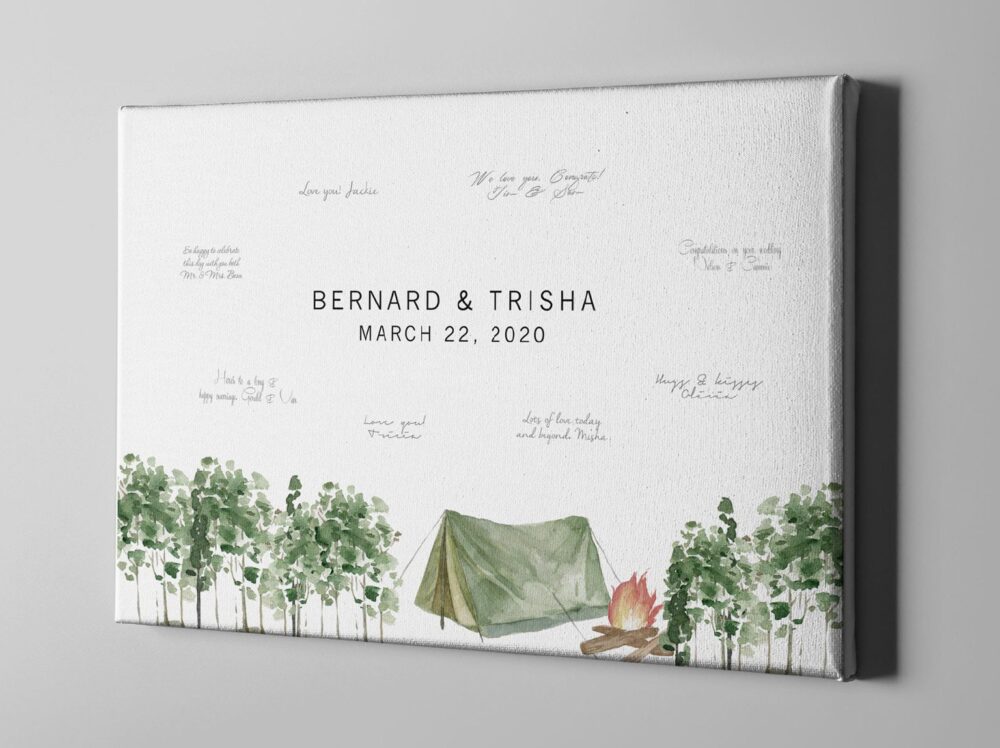 Canvas Guest Book, Camping Wedding National Park Glamping Guestbook, Unique Gift Ideas For Newlyweds - Cgb279