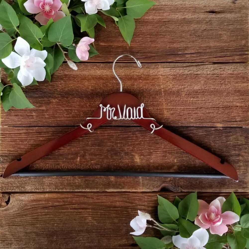 Groom Wood Suit Hanger Personalized
