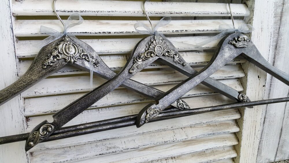 Groom & Groomsmen Wedding Hangers, Black Gold Display Hanger, Custom Order Hangers, Personalized Best Man Hangers