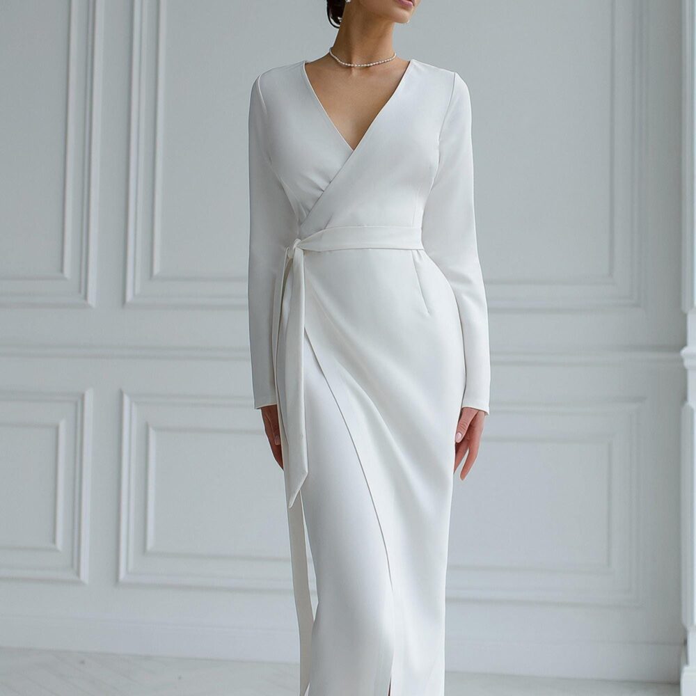 Maxi Wrap Dress For Woman, Special Occasion Dresses, Long Women, Sleeve Dress, Modest Women