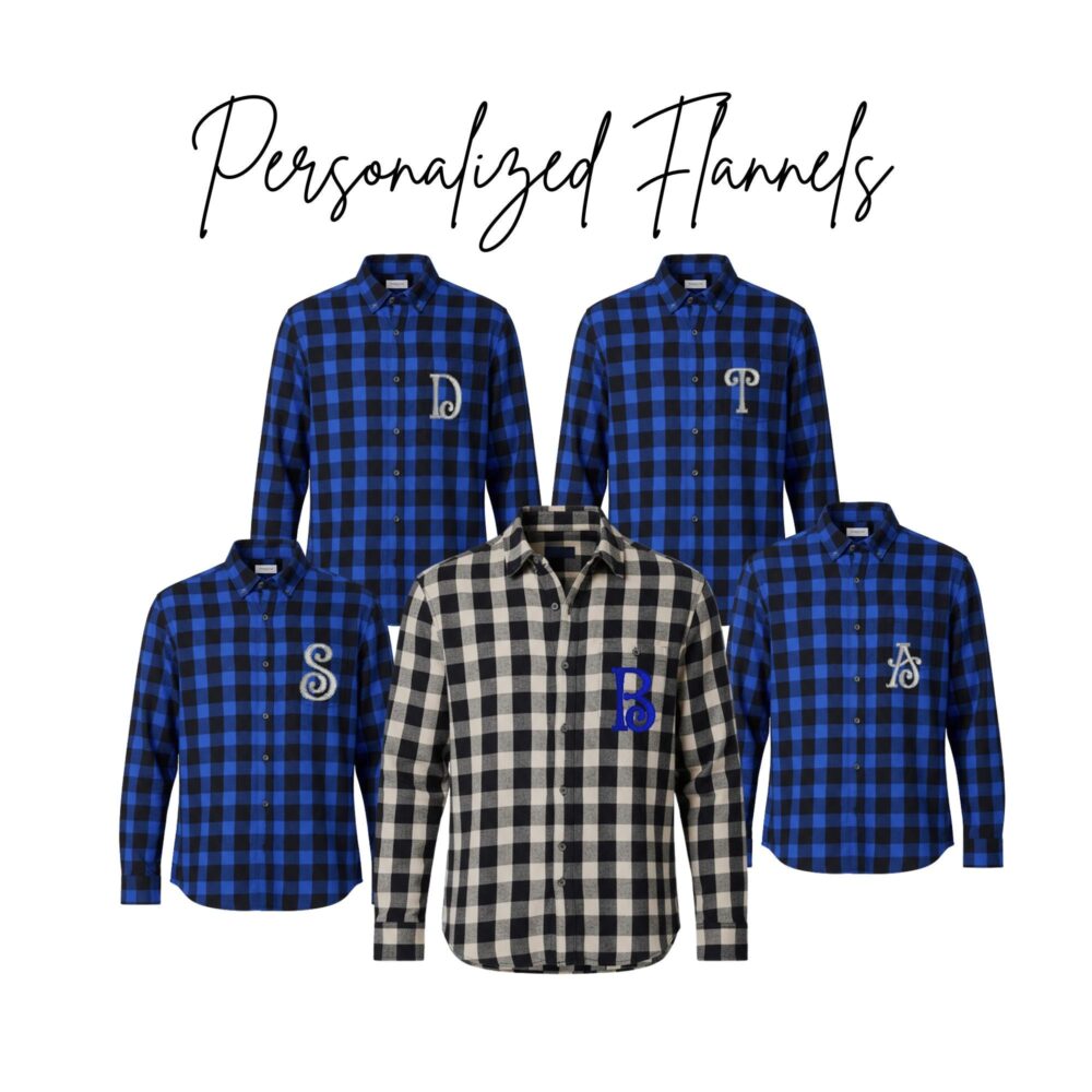 Personalized Flannel Shirt ~ Monogram Plaid Button Down Custom Embroidered Bridal Party & Bridesmaid Shirts