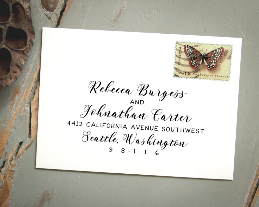 Extra Large Wedding Address Stamp Custom Calligraphy Self-Inking