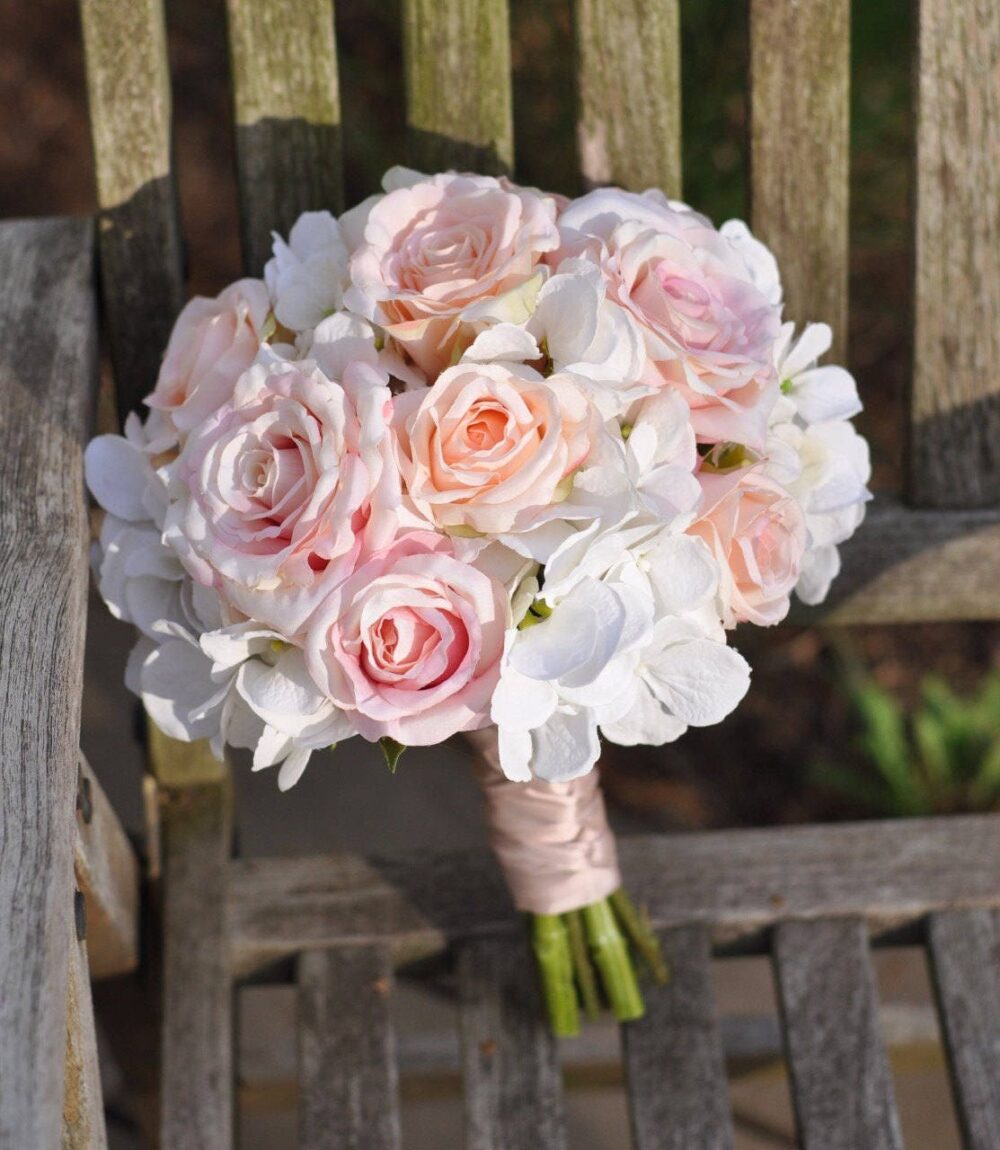 Wedding Bouquet, Bridal Fall Wedding, Silk Flower Artificial Flowers, Pink Bouquet