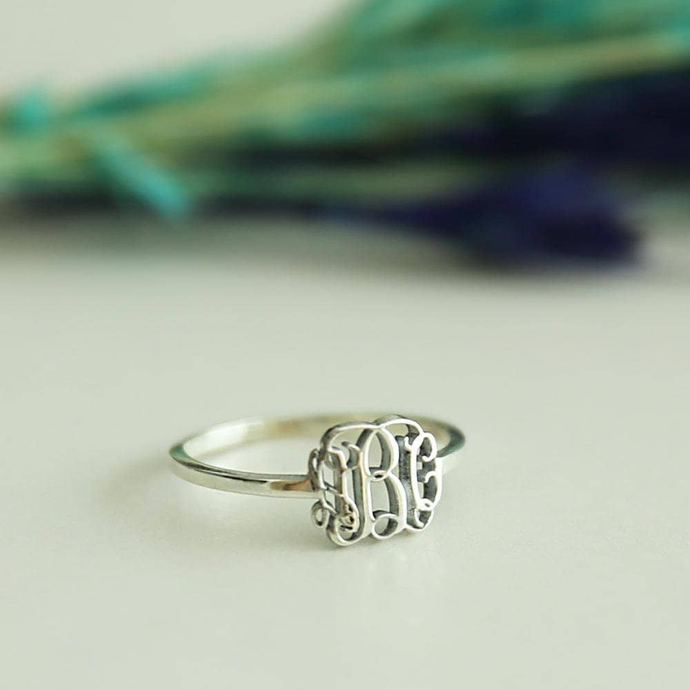 Personalized Ring, Monogram Ring, Initials Ring, Custom Letter Ring | Silver, Gold, Rose Gold, Qw06