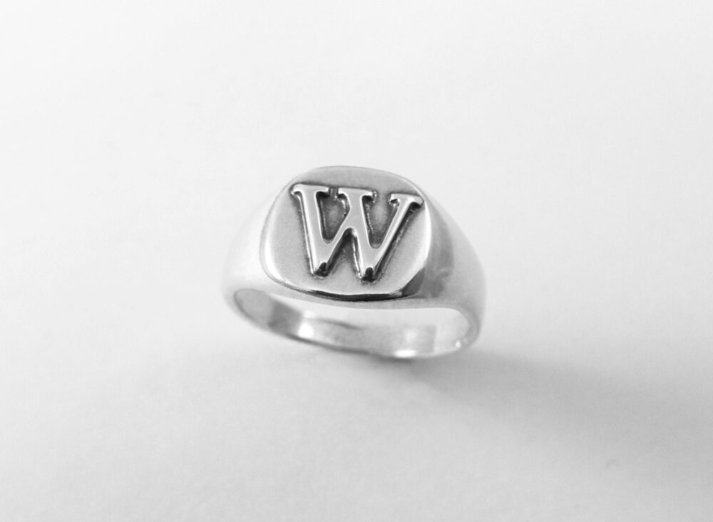 Monogram Ring .men Initial Ring. Silver Monogram Personalized .guti Stemp .engraved Signet
