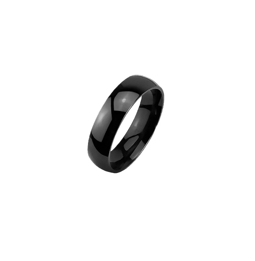 Stainless Steel Ring- Single Or Packs Of 5-Ring Band-Black-6mm- Comfort Fit-Stainless Steel Ring-Mens Ring - High Quality, Usa