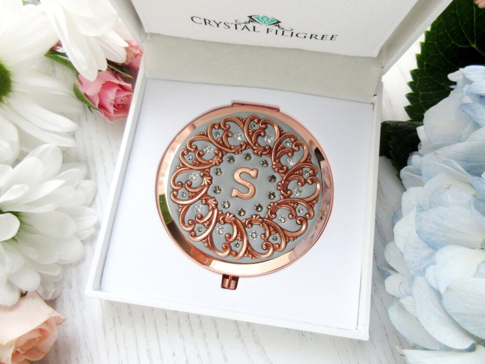 Pick Your Color | Personalized Bridesmaids Gifts Wedding Party Compact Mirrors Custom Real Crystals