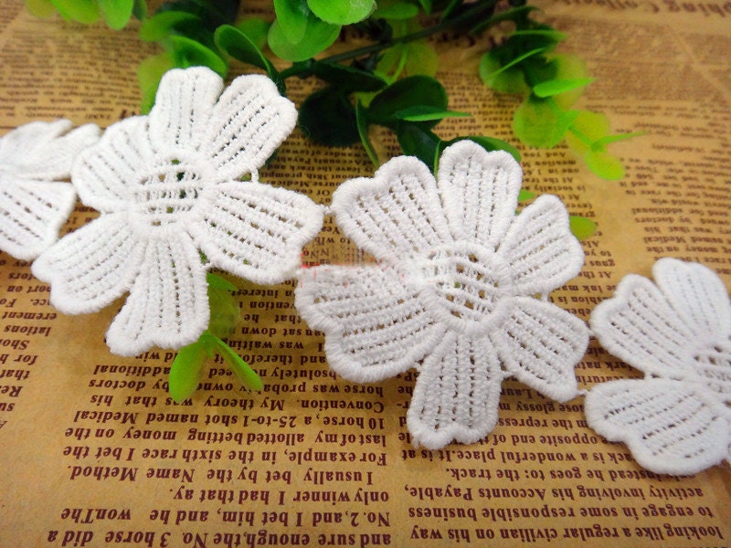 10 Yards/Lot Width 5.3cm 2.08" White Cotton Water Soluble Lace Trim Ribbon Fabric For Dress Skirt Clothes L4K714 1120826