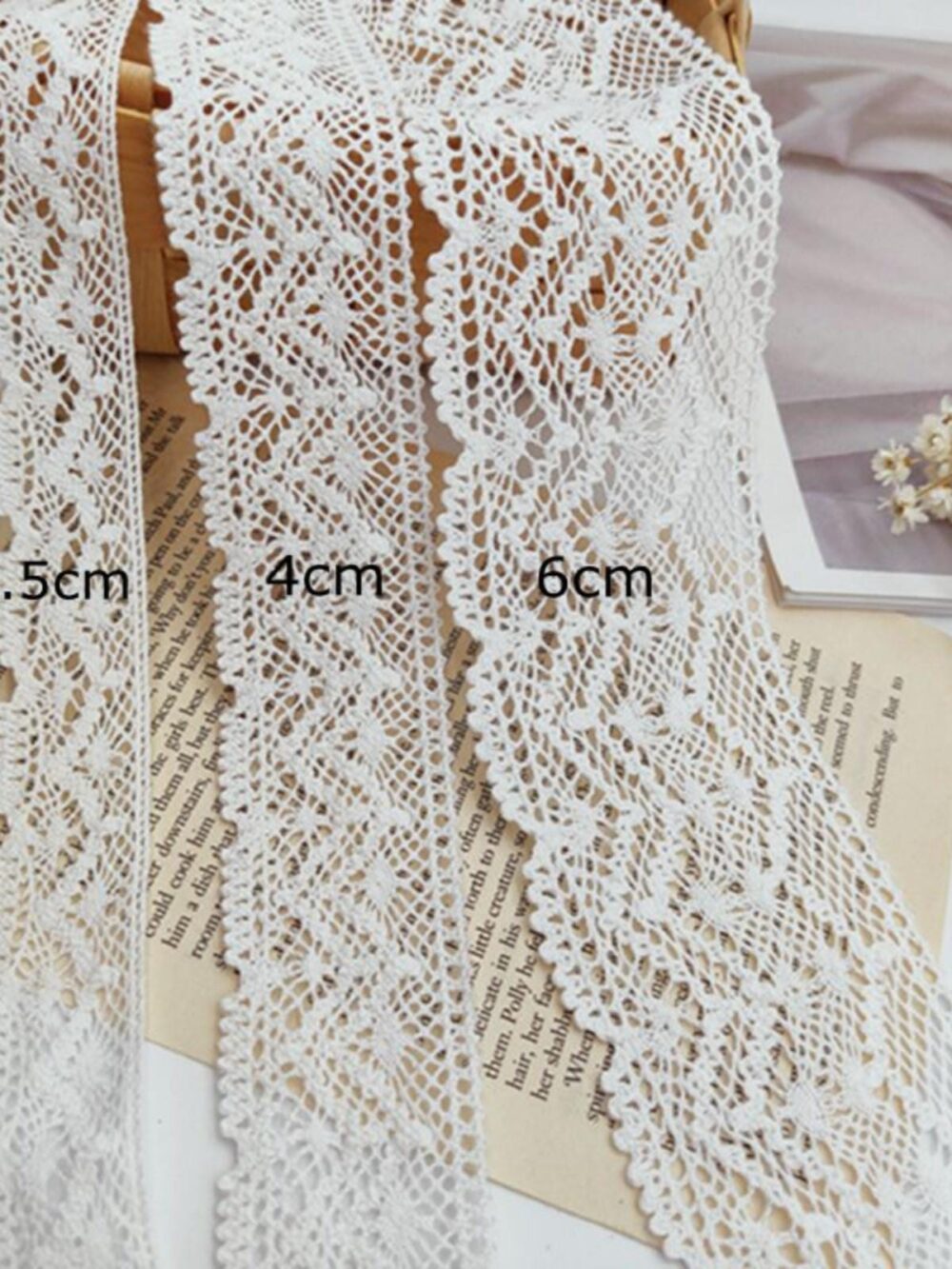 5 Meters 2.5-6cm Wide Beige Cotton Braid Lace Trim Ribbon Fabric Child Diy Baby Doll Clothes Dress Skirt Shirt Edges Material C42F79M230609C