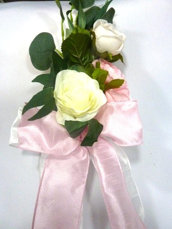 White Rose Wedding Aisle Flowers, Pew Decorations