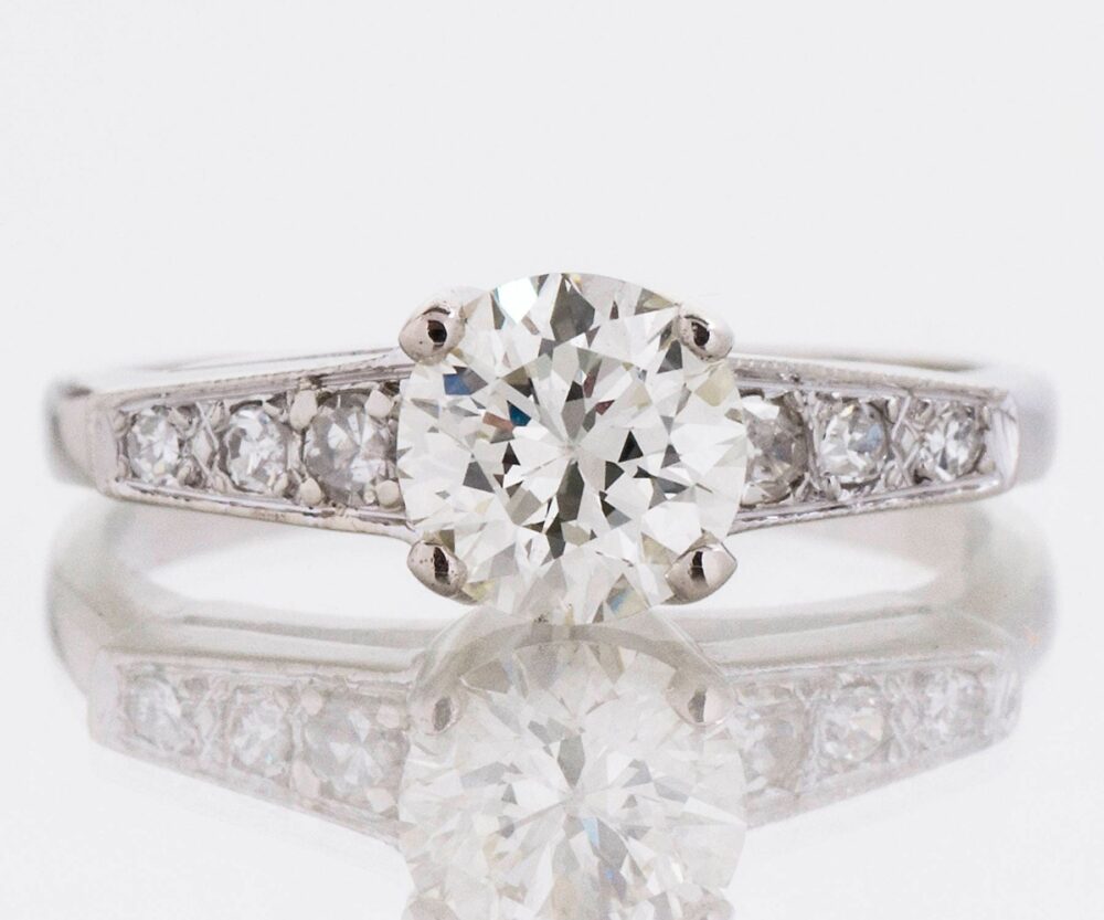 Vintage Engagement Ring - 1940's 14K White Gold Diamond