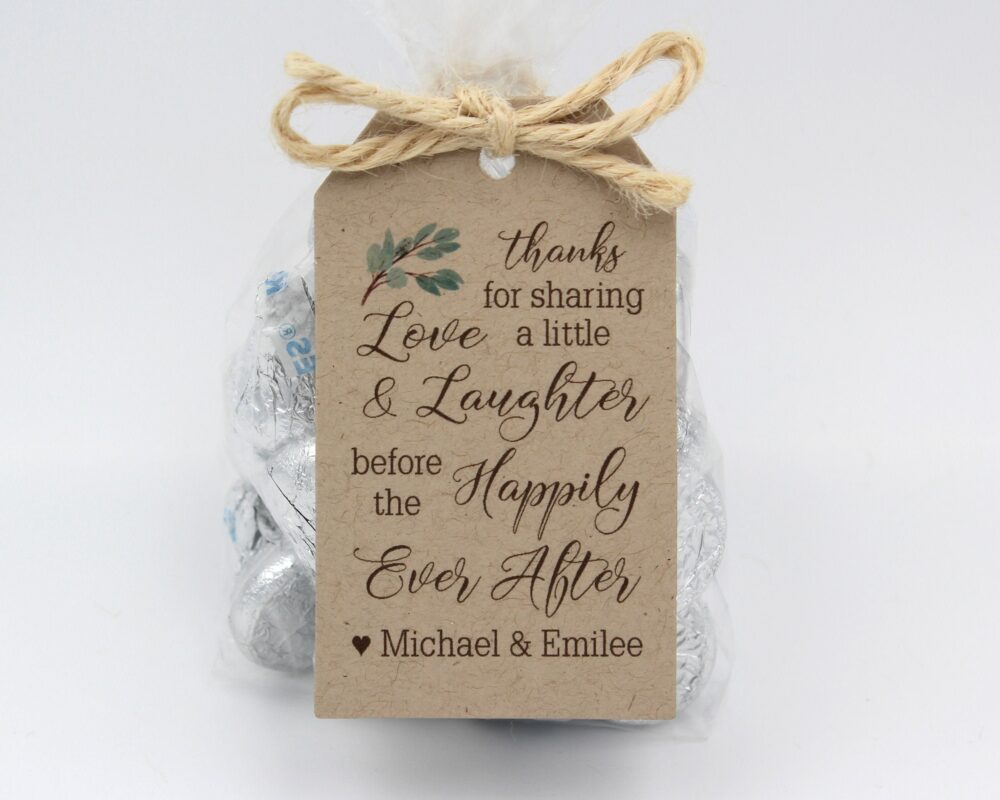 Rehearsal Dinner Favor Kit | Love Laughter Happily Ever After Wedding Favor Kits, Diy Idea-Choice Of 3 Tag Colors