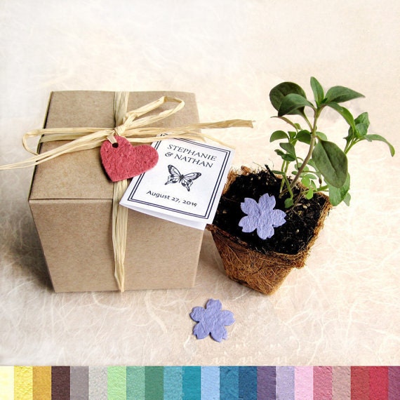 50 Plantable Seed Paper Wedding Favors - Flower Confetti Planting Kit
