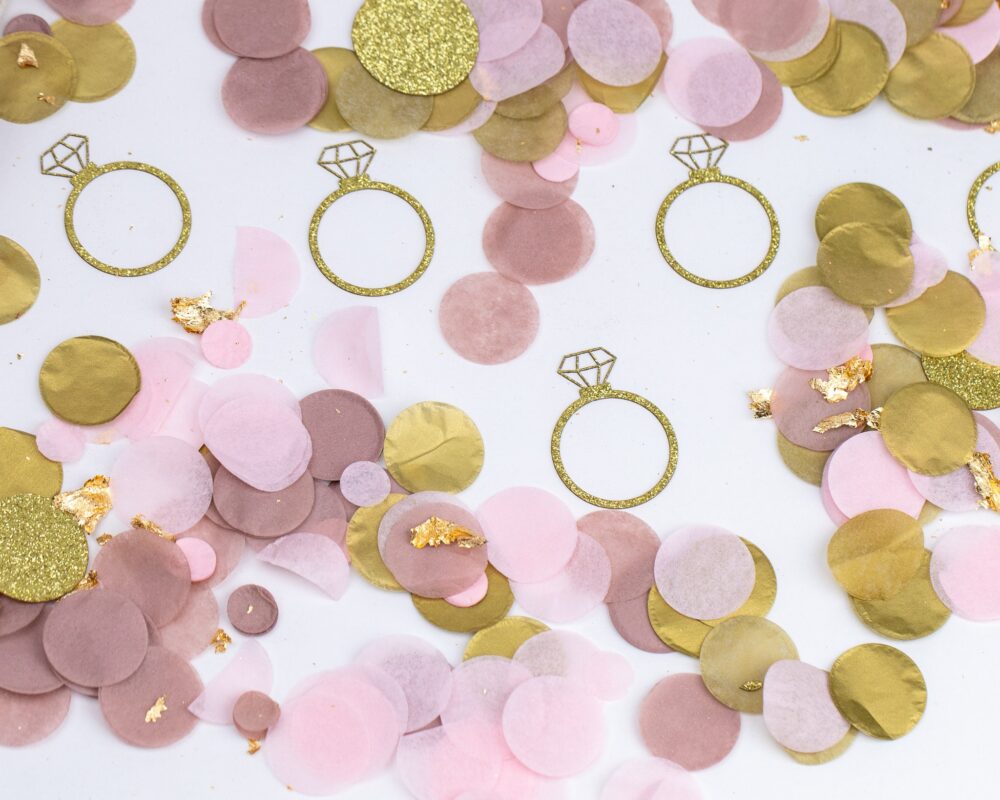 Bridal Shower Decor, Brunch & Bubbly, Diamond Ring Confetti, Bachelorette Party Decorations
