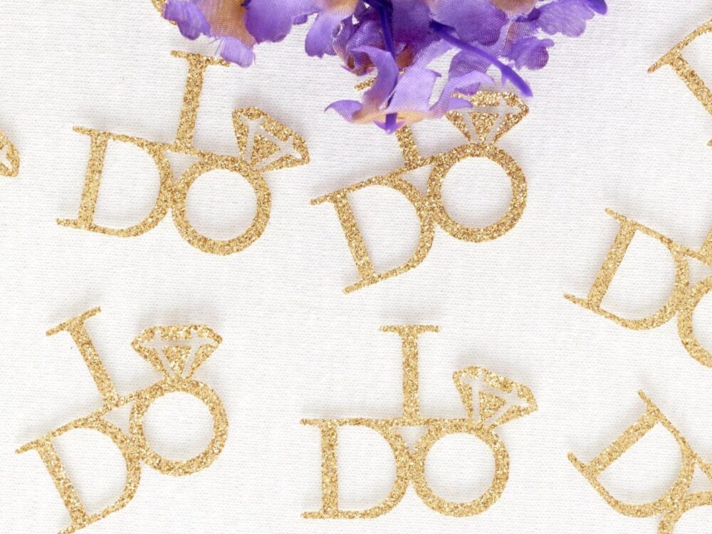 I Do Diamond Ring Confetti Glitter Engagement Party Decor | 50 Pieces