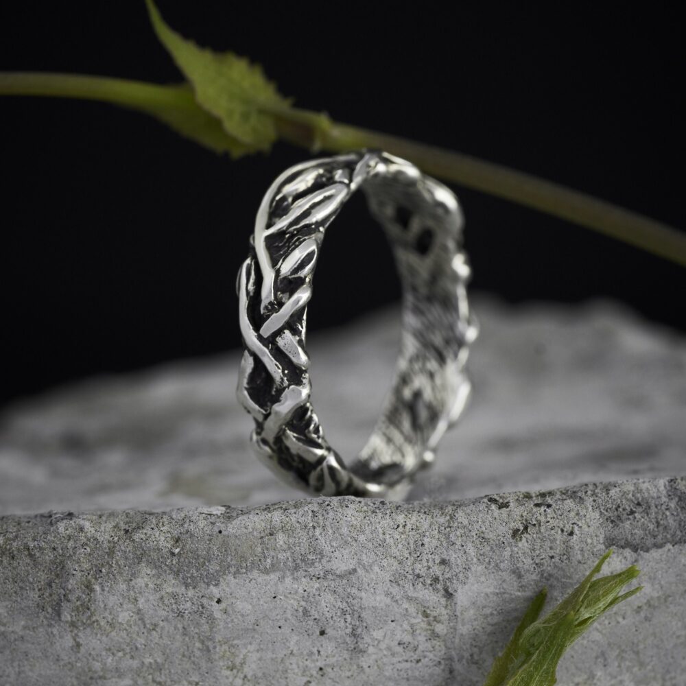 Mens Wedding Band "Louise" | Sterling Silver Ring For Men Men's Wedding Jewelry Twig