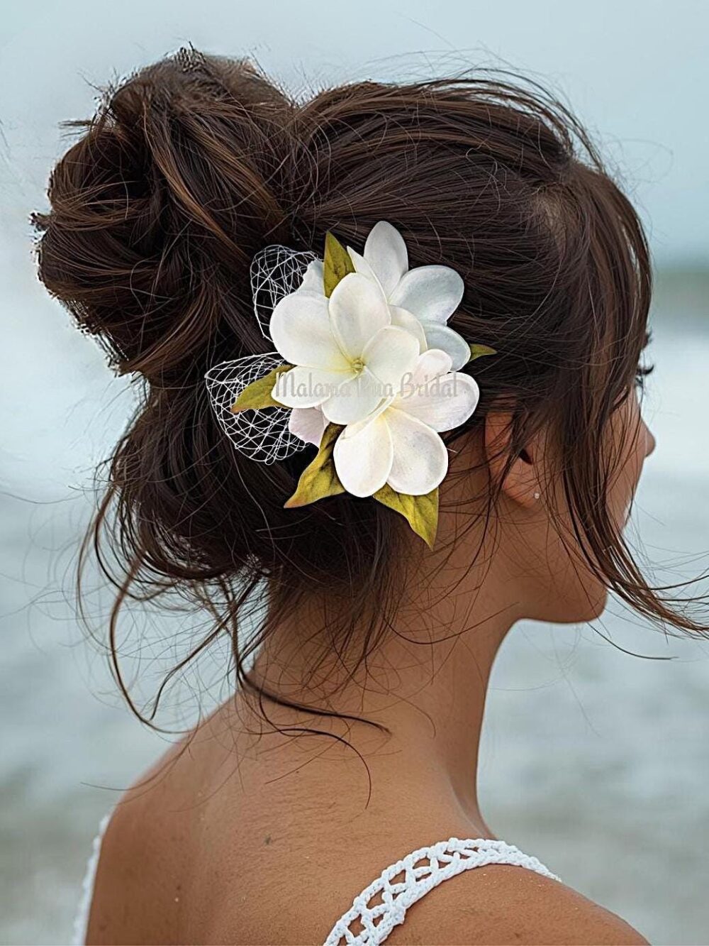 Tropical Flower Hair Clip Beach Wedding Headpiece, Custom Bridal Accessory, Silk Flowers, Hawaiian Flower Clip, Fascinator