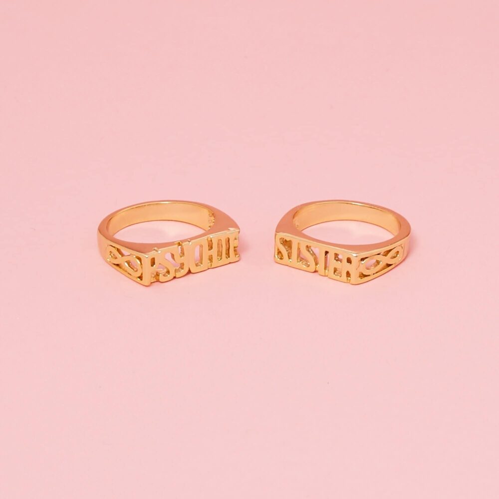 Psychic Sister Ring Pair Gold