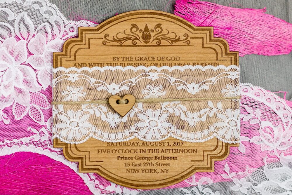 Lace Wedding Invitation 10 Country Invitations Custom Engraved Fall Invites Rustic