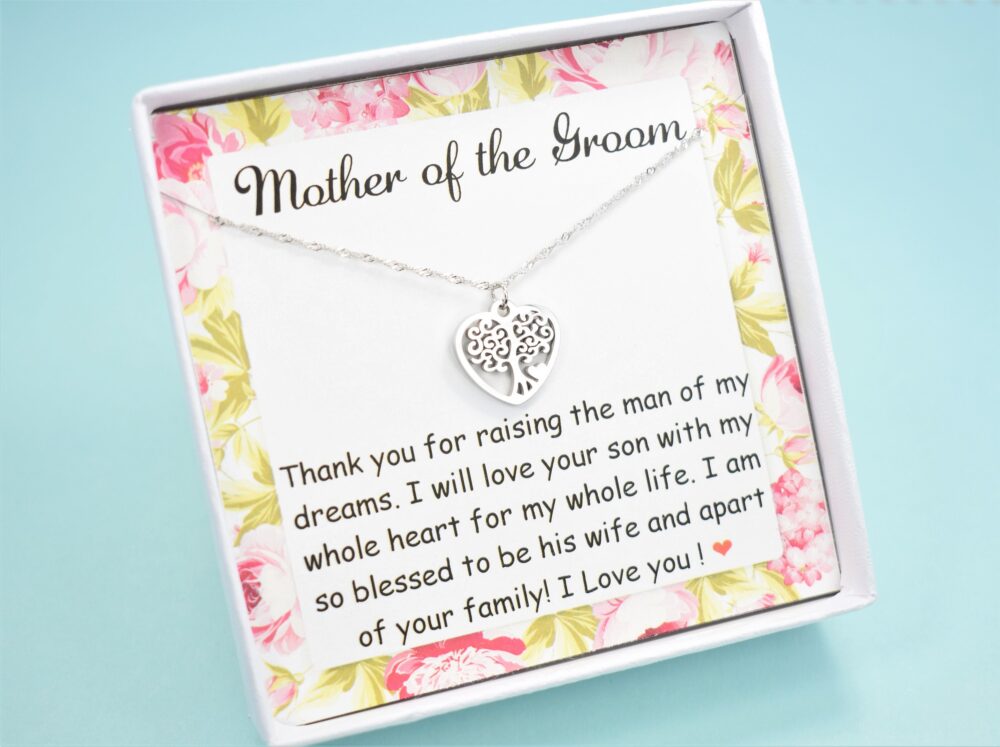 Mother Of The Groom Gift, Wedding Gift For Mother in Law, Family Tree Necklace Mom, Gradma Gift, Bride