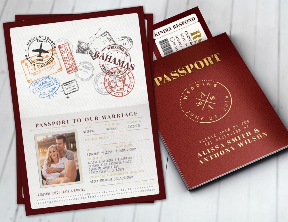 Wedding Passport Invitation, Couples Shower, Wedding Travel, Travel Party, Save The Date, Digital Files Only