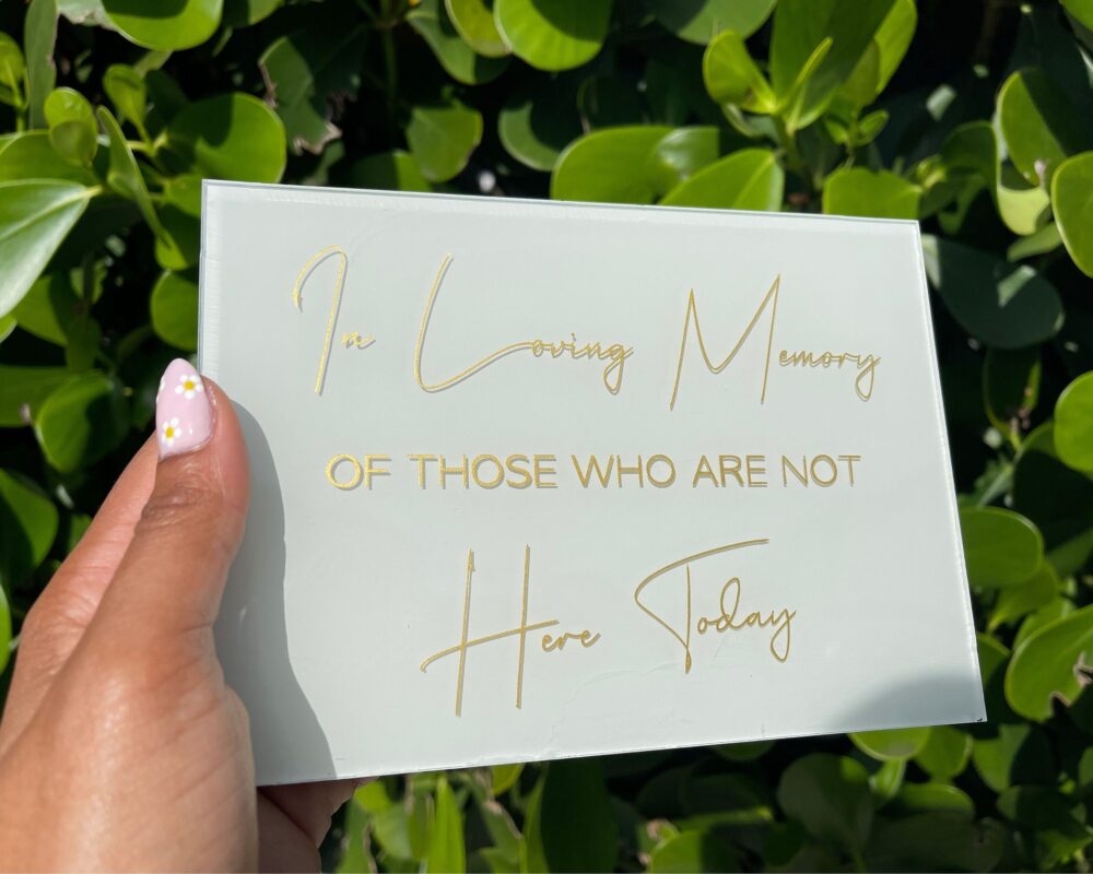 This Candle Burns Acrylic Wedding Memorial Sign | Clear in Loving Memory Lit Claire